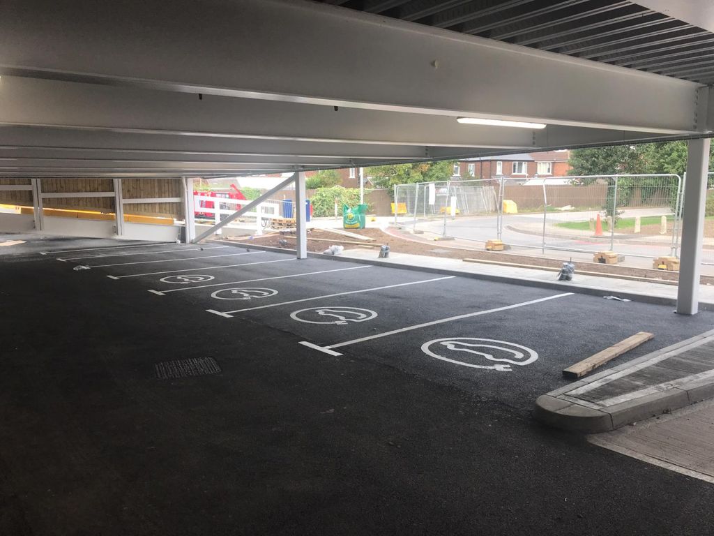 The electric vehicle charging points at the new Scunthorpe Hospital car park