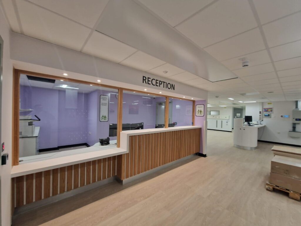 A reception desk