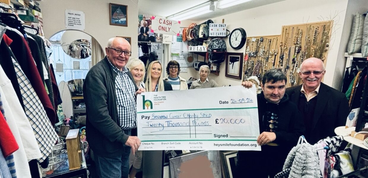 Staff at Seaview Cancer Charity Shop and Shell Soar, Charity Coordinator at The Health Tree Foundation