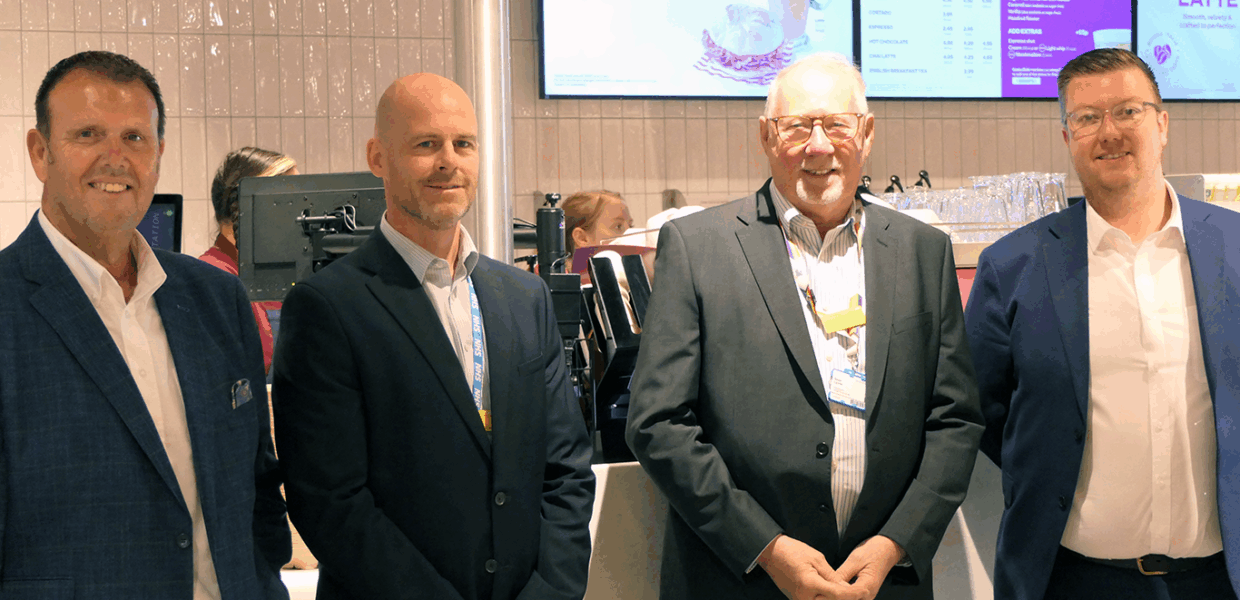 A group of men in a coffee shop