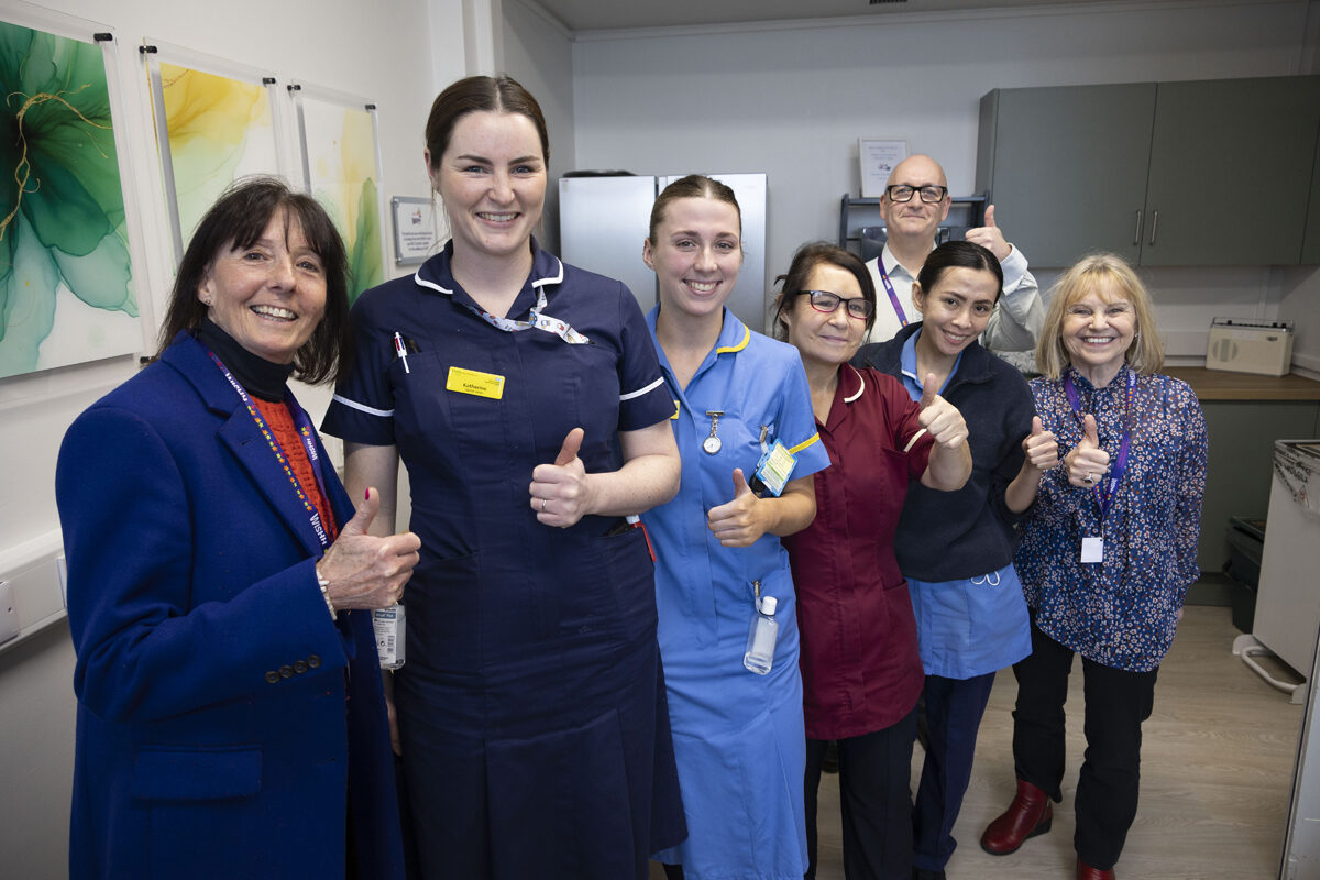 The team in one of the revamped staff facilities
