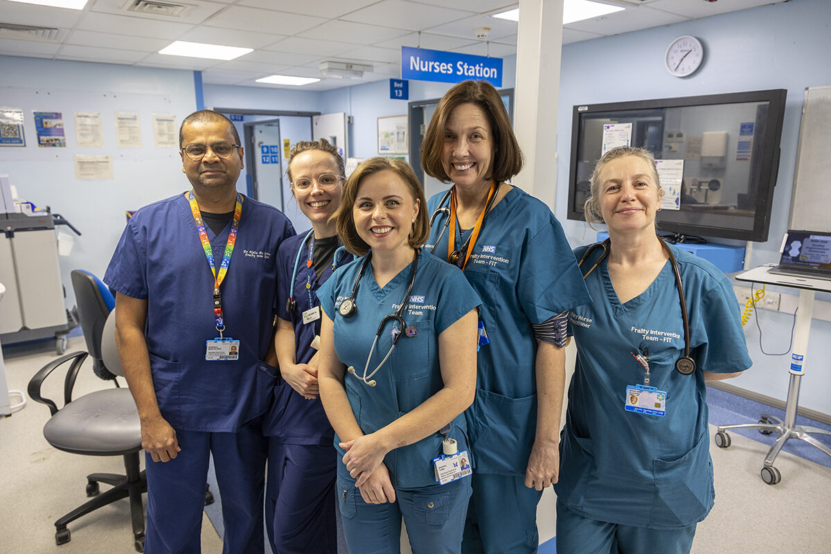 Dr Richards, second from right, with members of the Frailty Intervention Team