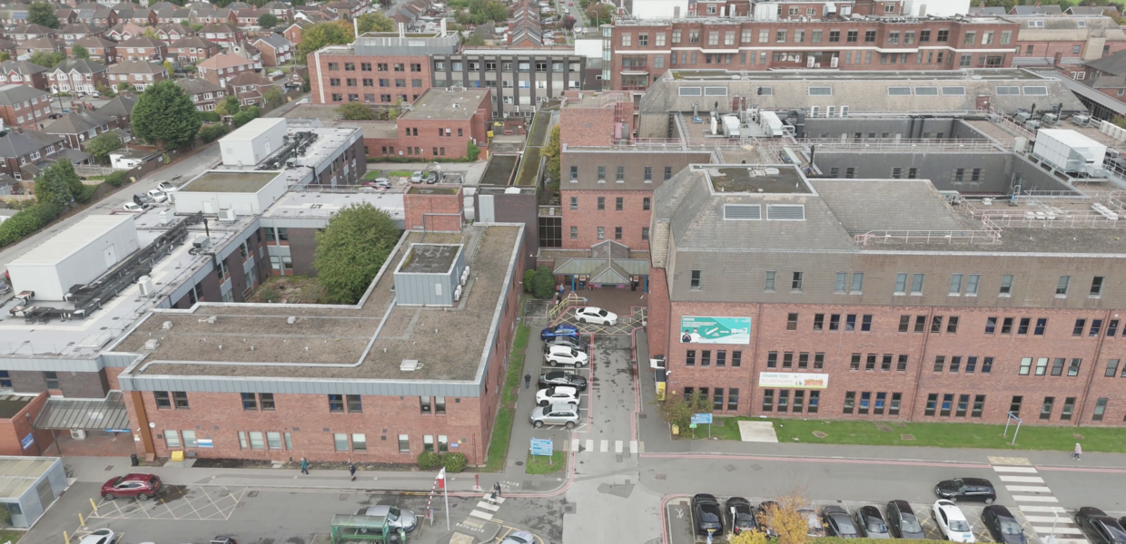 Scunthorpe General Hospital from above