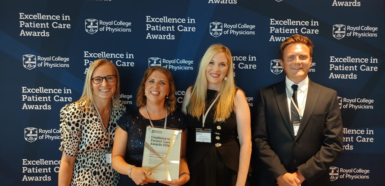 The Respiratory team picking up their award