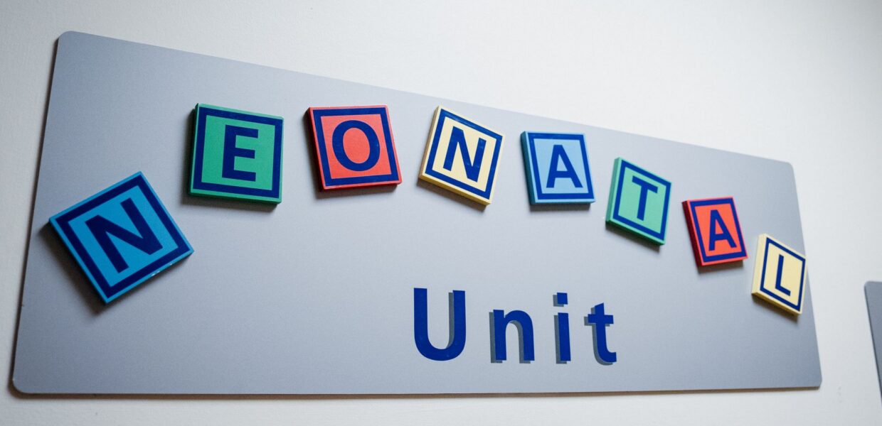 The Neonatal Unit sign. The Night of Little Miracles aims to raise money to upgrade the parent flats on the unit