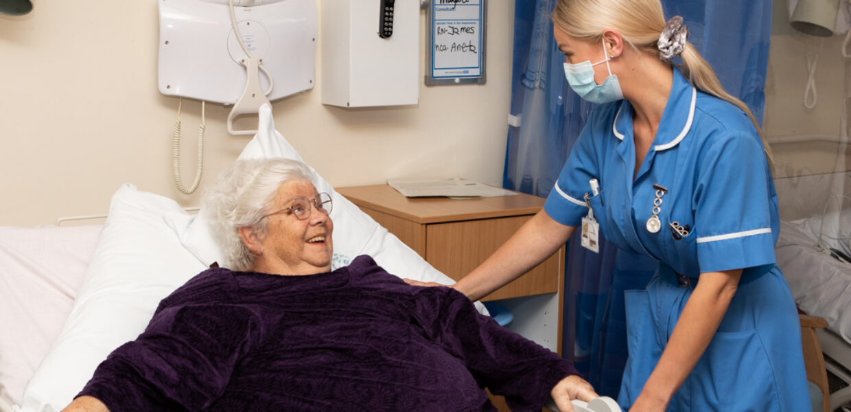A nurse caring for a patient