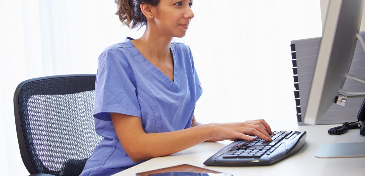 A doctor carrying out a video consultation