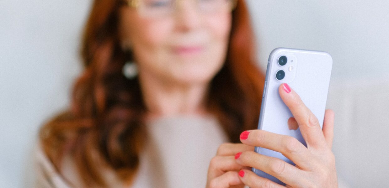 Woman using her mobile phone