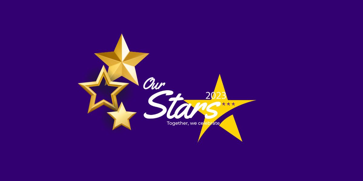 purple background with gold stars