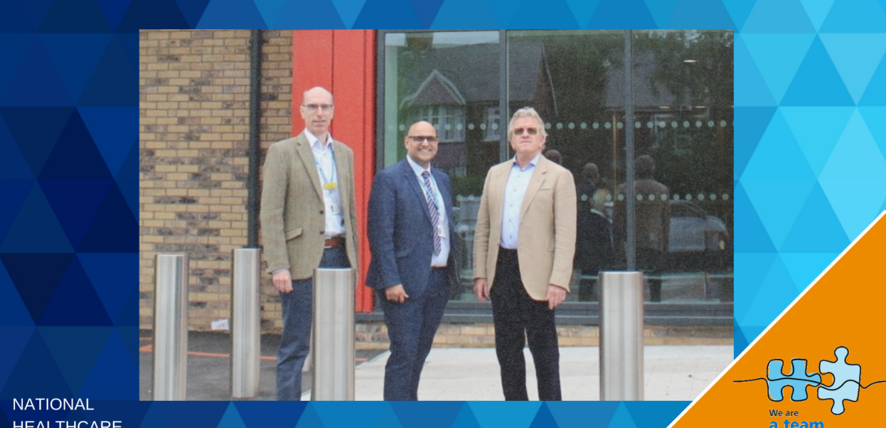Big Changes: Our Associate Director of Capital Projects, Mark Edgar; Interim Group Director of Estates and Facilities, Jug Johal; and Nigel Goodall, the Strategic Estates Lead for Humber and North Yorkshire ICS, outside Scunthorpe Emergency Department