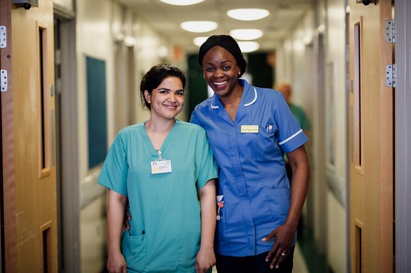 Evelyn Osobhasekeoso (right) and colleague Sabahat (left)