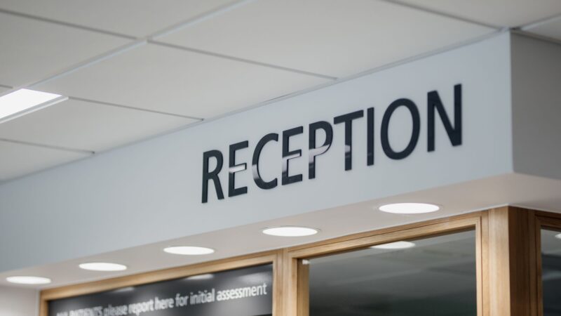 reception sign
